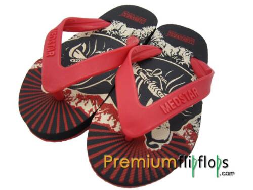 boys japanese samurai print flip flops