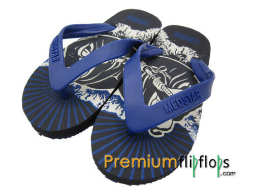 boys junior samurai print flip flops