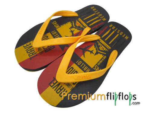 gents fly belgium print flip flops