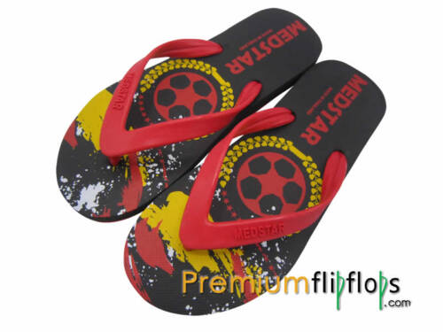 gents vibrant color splash flip flops