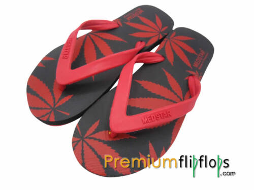 men cannabis print flip flops