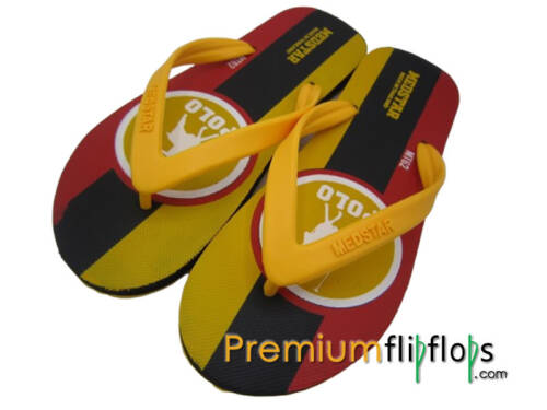 men polo player flip flops