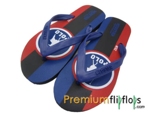 men polo print flip flops